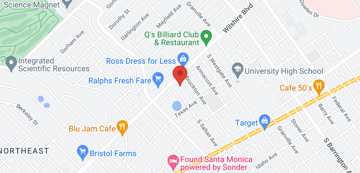 map of 1216 Saltair West Los Angeles, CA 90025